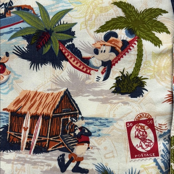 Disney Tropical Print With Disney Characters , Short Sleeve Shirt, Size Small - Picture 5 of 10